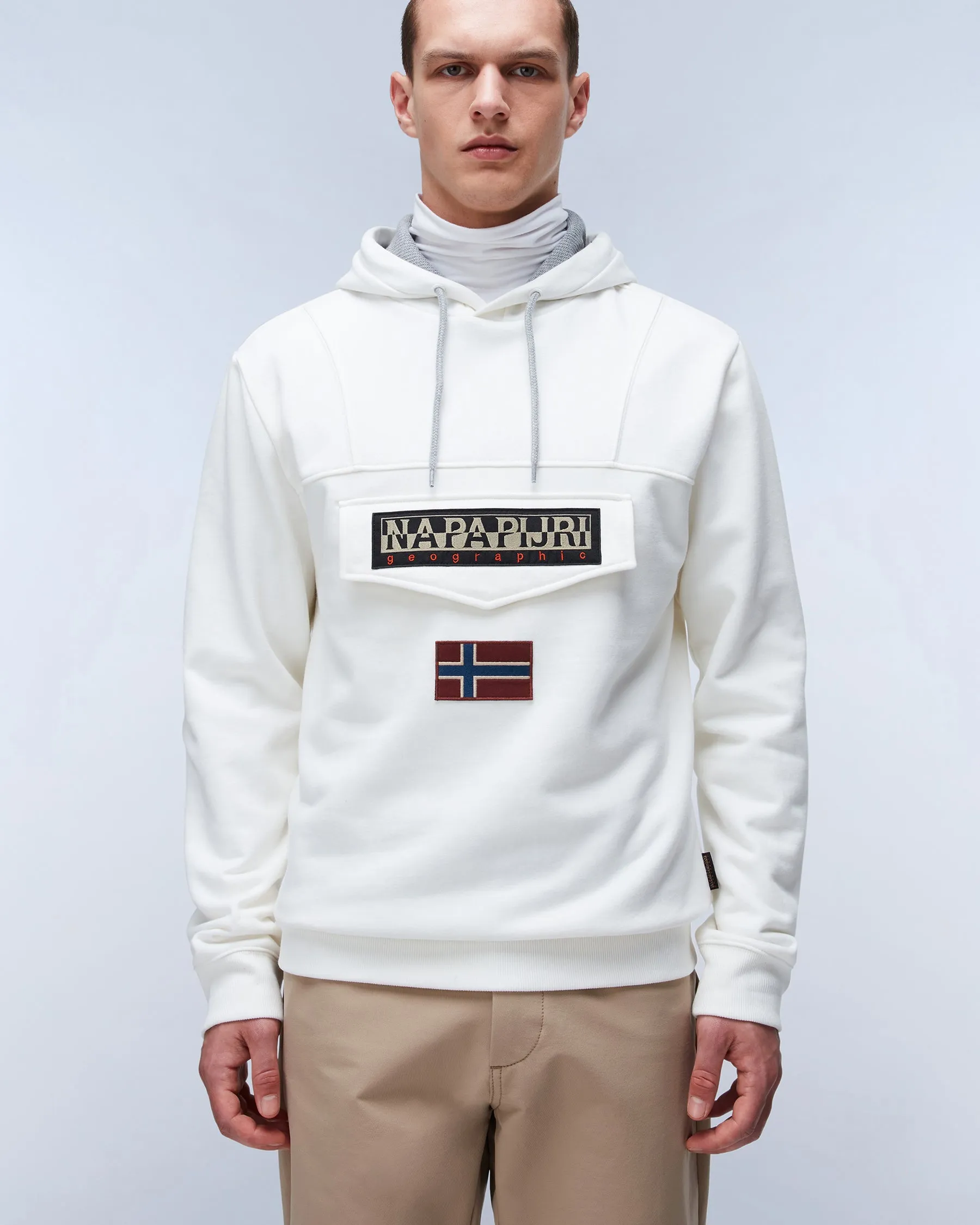 Napapijri Burgee Winter 3 Hoodie - White Heron