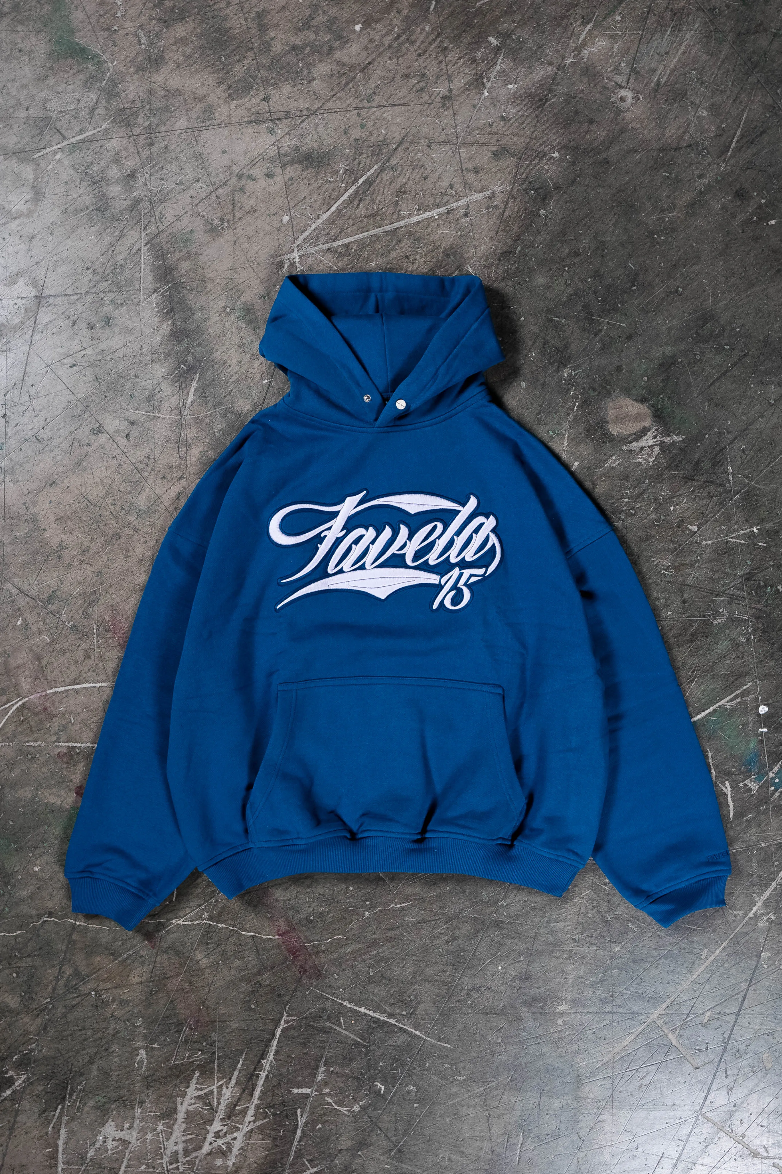 NEW 3D COLLEGE NAVY SNAP BUTTON HOODIE