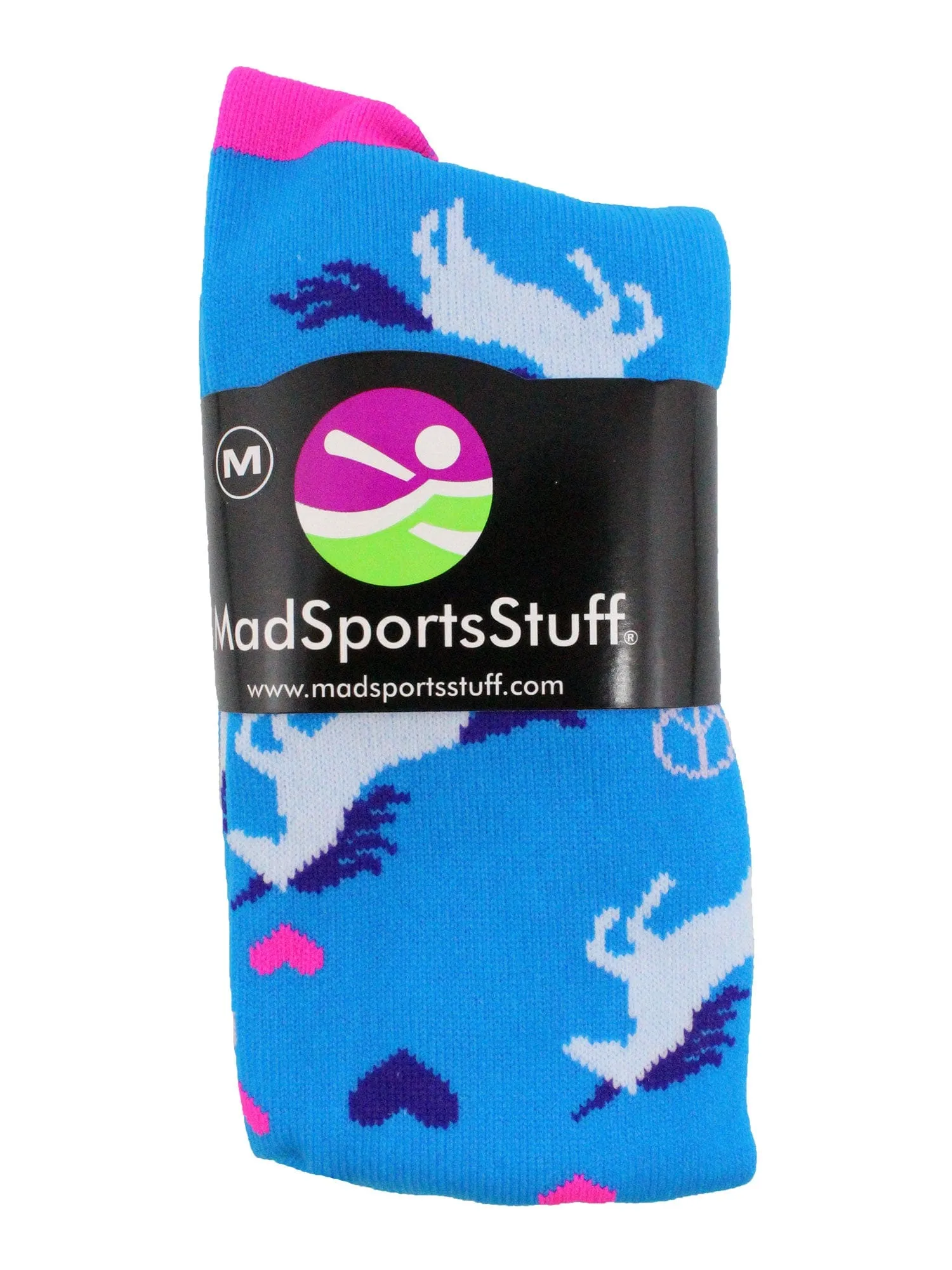 Peace Love Unicorn Over the Calf Athletic Socks