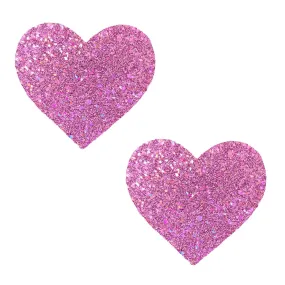 Pegasus Kisses Purple & Pink Iridescent Glitter I Heart U Nipple Cover Pasties