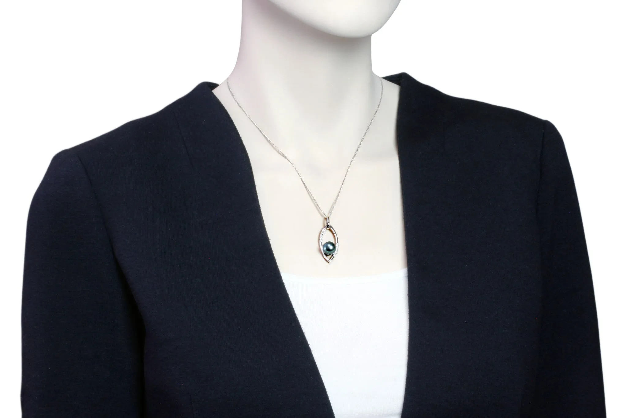 Tahitian pearl pendant in silver - Aloha! - PESZPE00080