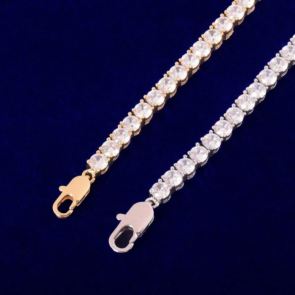 Tennis Chain Anklets Feet Link 7"~10" Adjustable 4mm 1 Row