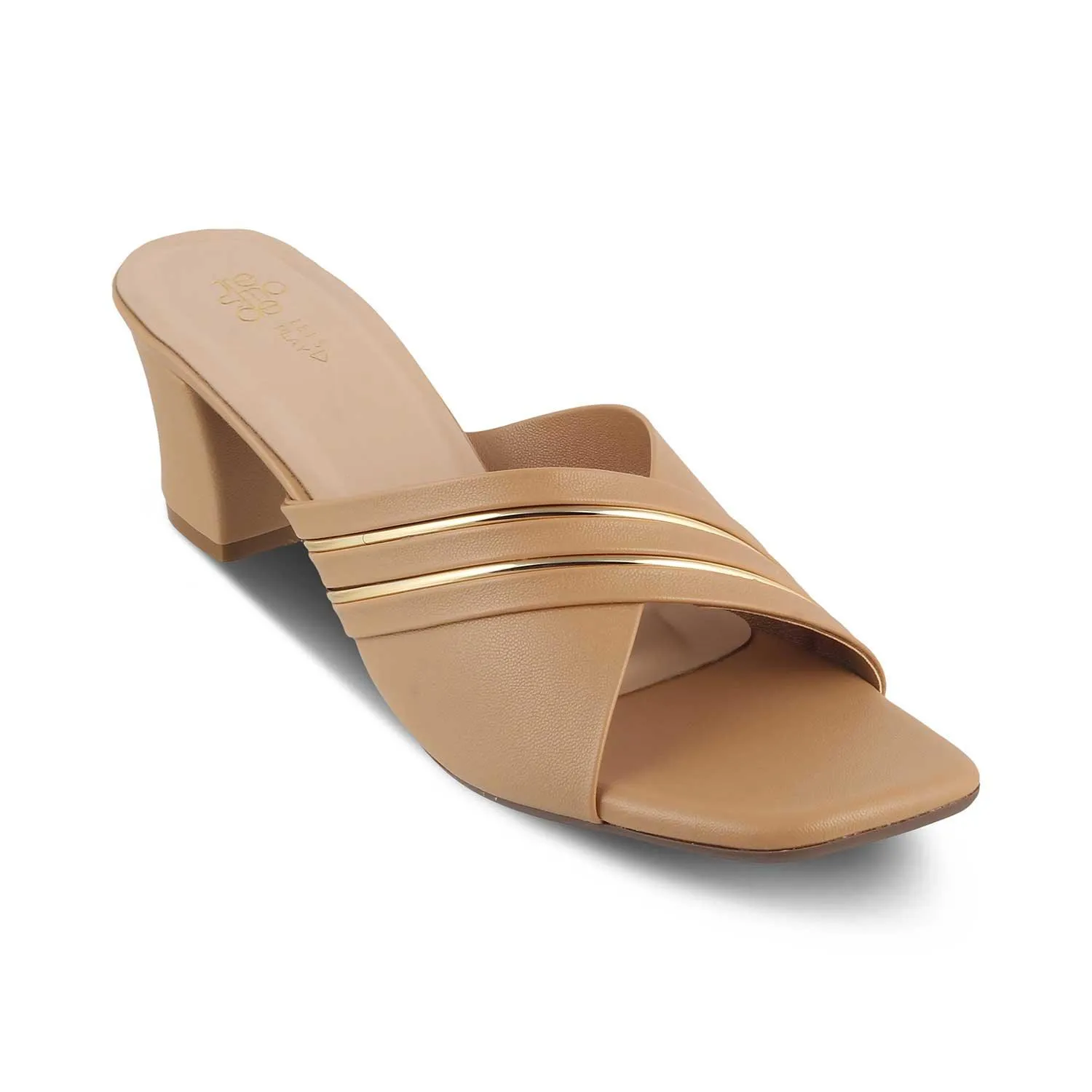 The Marc Beige Women's Dress Block Heel Sandals Tresmode