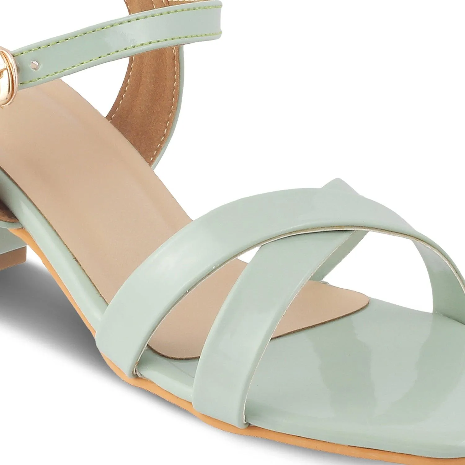 The Rochelle Green Women's Dress Block Heel Sandals Tresmode