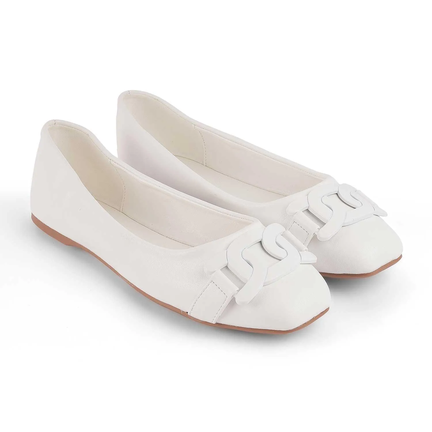 Tresmode Tresx White Women's Dress Ballerinas