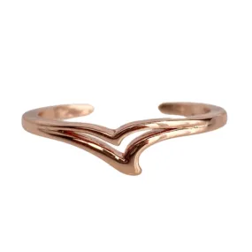 Wave Rose Gold Toe Ring