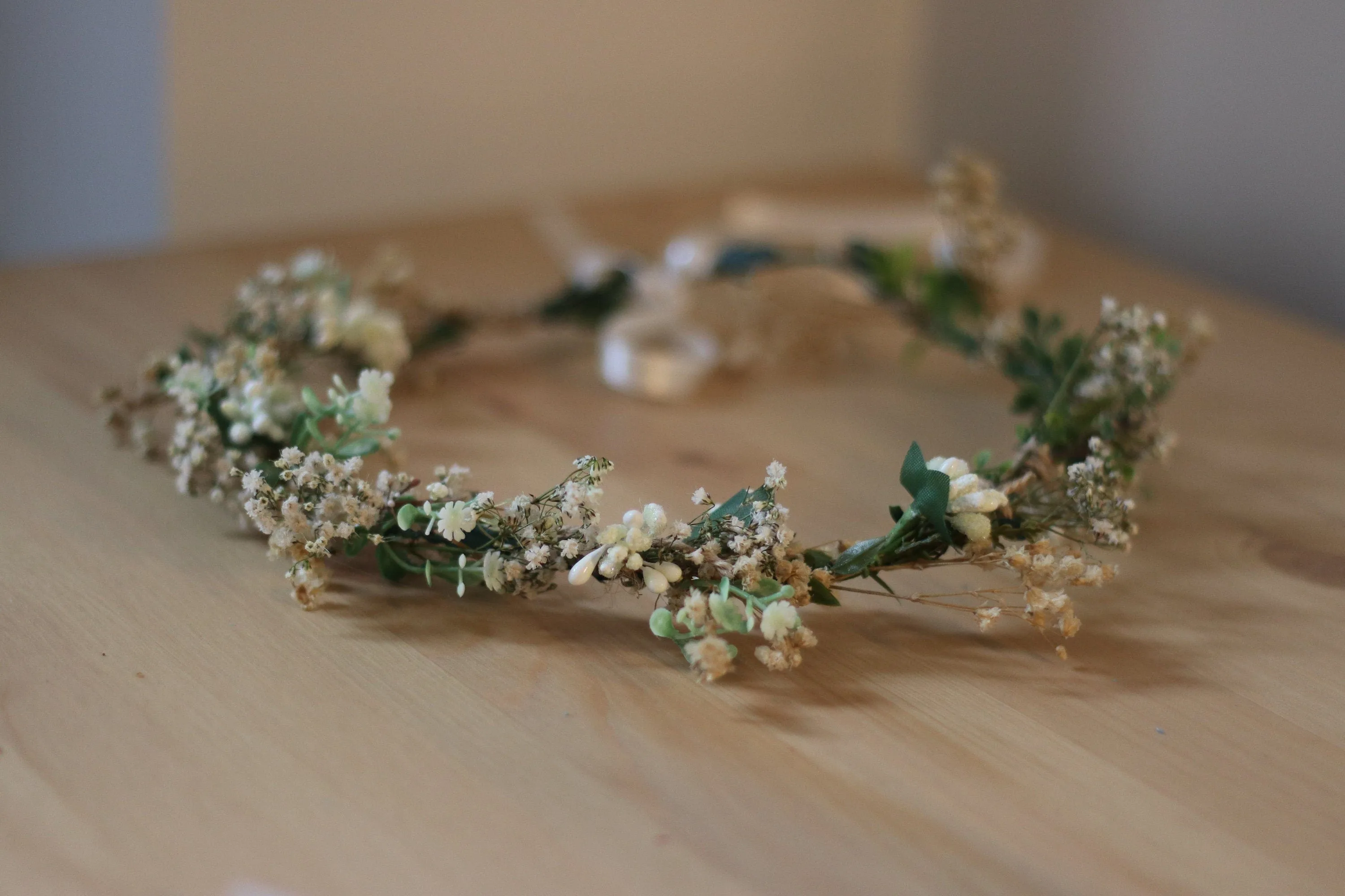 Whimsical Forest Herbs Flower Crown - dried flowers, artificial leaves, Bridal Wreaths, Bridal Crowns