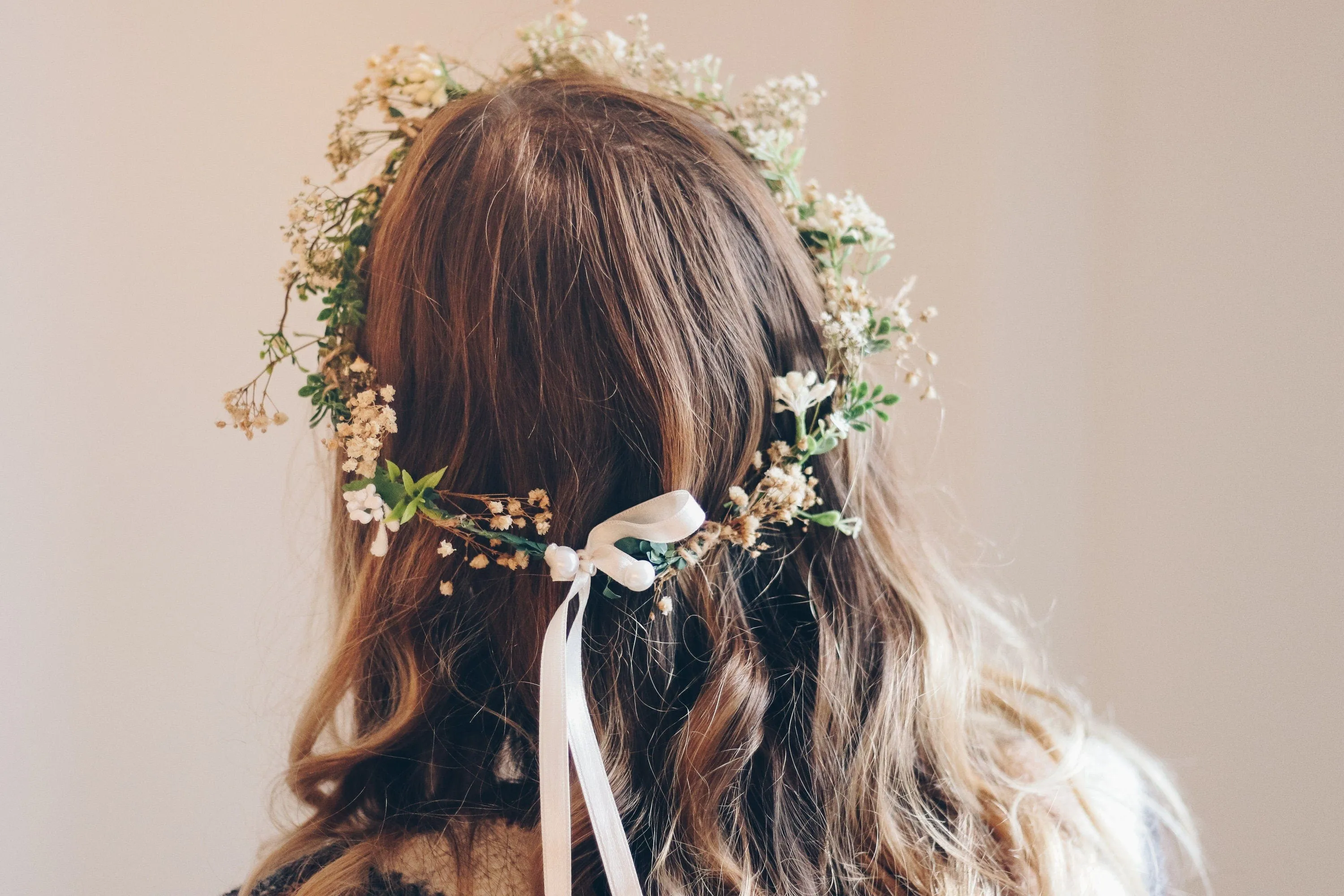 Whimsical Forest Herbs Flower Crown - dried flowers, artificial leaves, Bridal Wreaths, Bridal Crowns