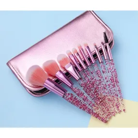 Wholesale 10 Clear Crystal Soft Bristle Makeup Brushes