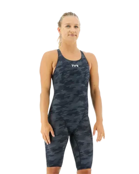 WOMENS BLACK CAMO THRESHER OPEN BACK TYR